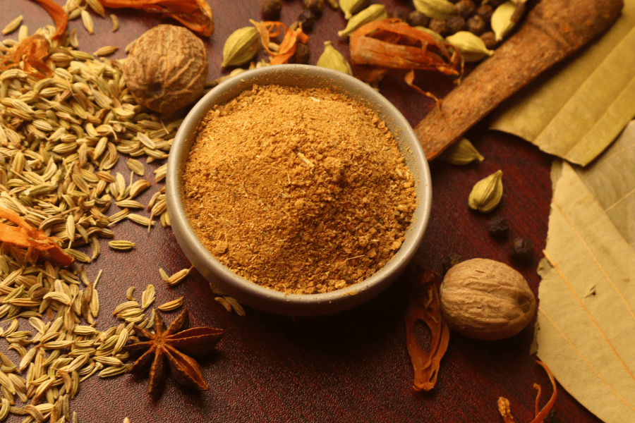 garam masala contains many spices in addition to turmeric