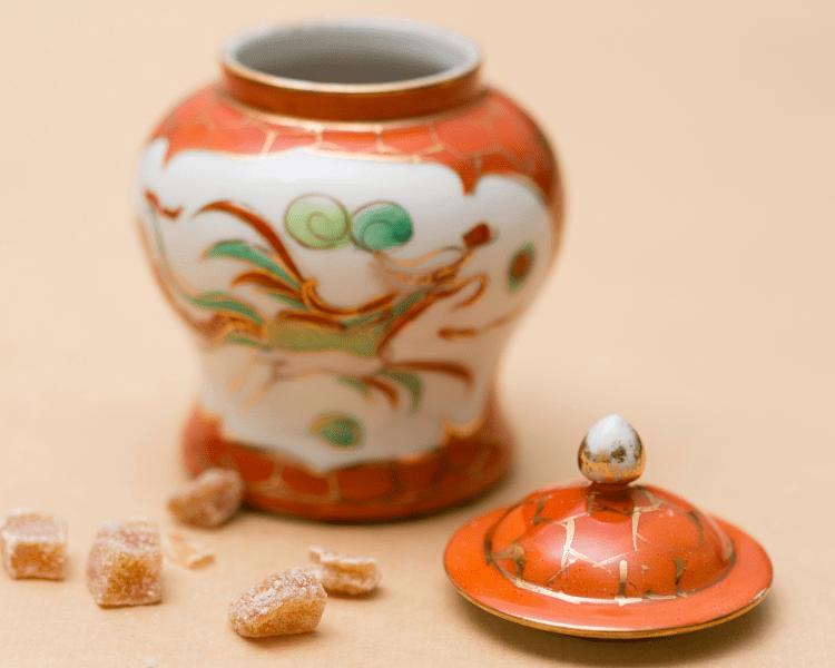 ginger candies in ginger jar