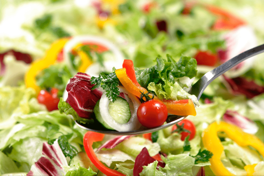 salad of harvested produce