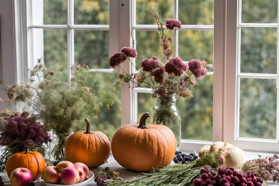 fall fruits and herbs