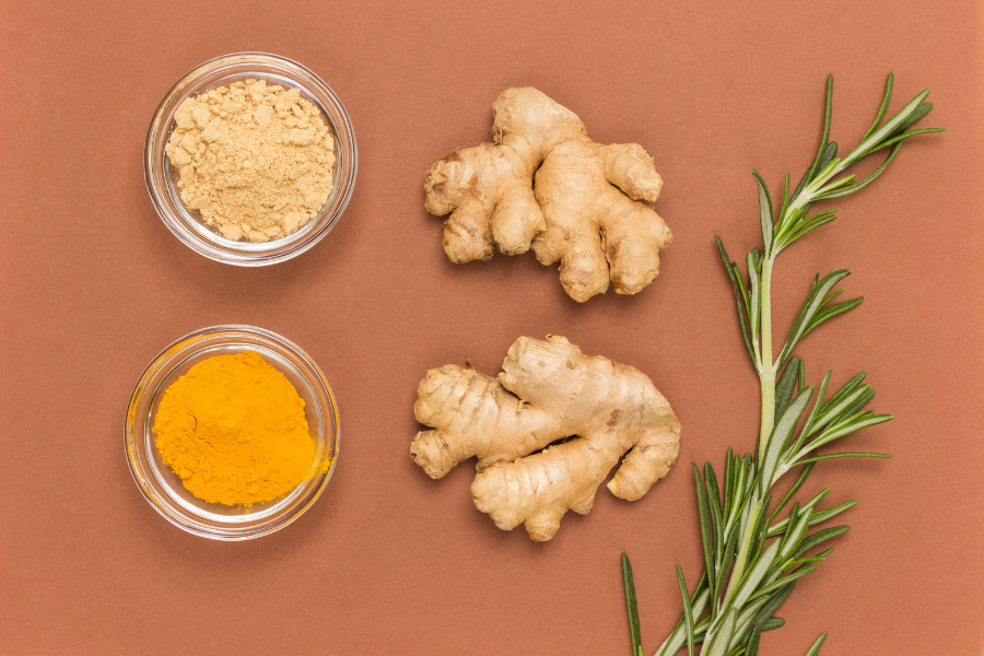 turmeric, ginger, and rosemary