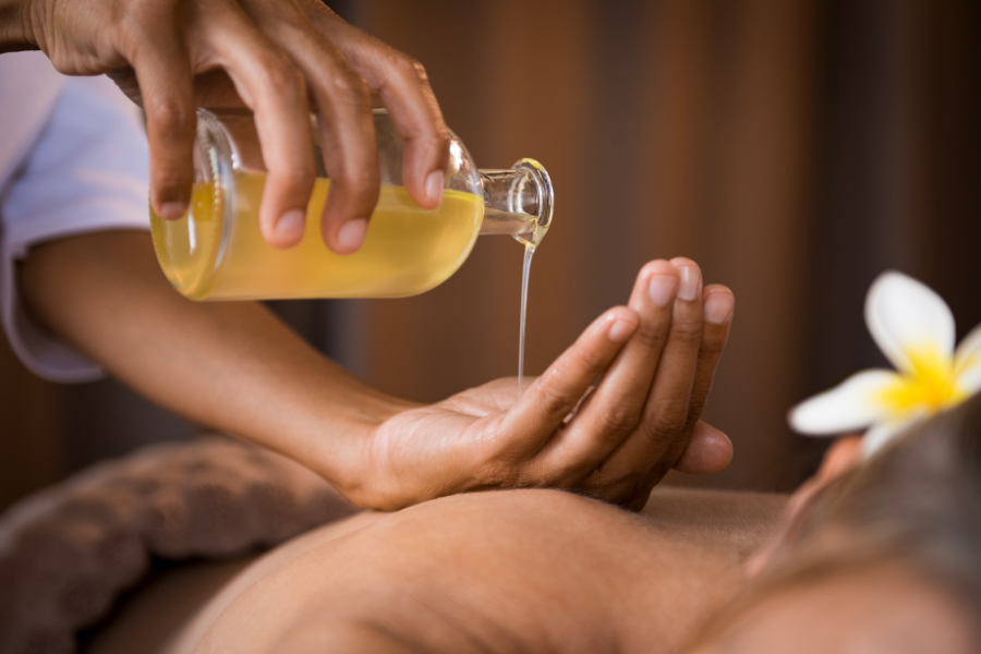 massage with warm oil