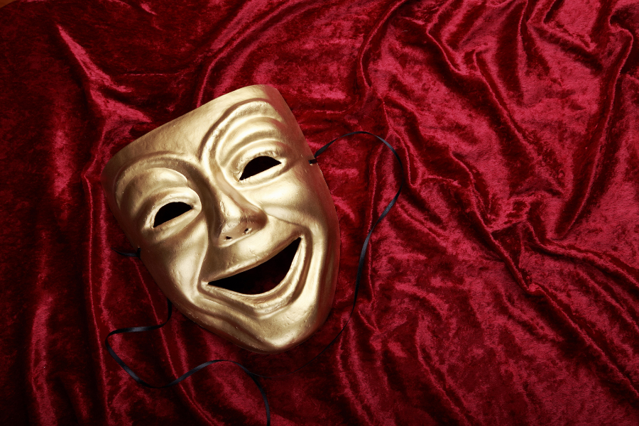 laughter for inflammation Greek comedy mask