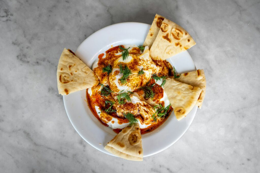 labneh with za'atar and pita bread